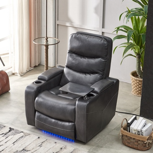 Luxury <b>Electric</b> Single Leather Recliner Sofa Chair Comfortable Convertible Upholstered for Villa Hotel Apartment Living Room Use - Product Image 3