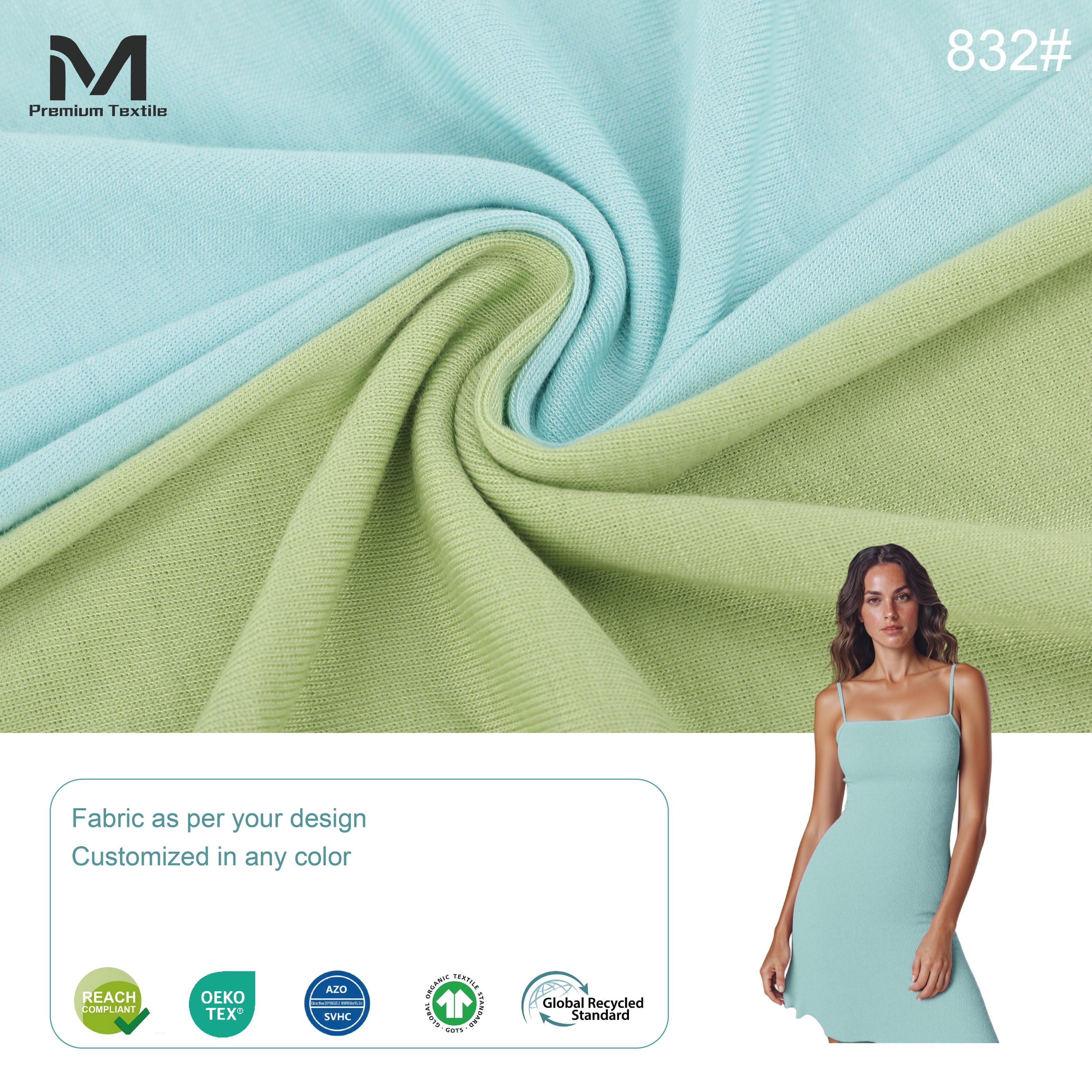 Organic Eco-Friendly Soft Cotton Knit Fabric For Durable Luxurious Loungewear And Lightweight Modern Style For Daily Wear 832#