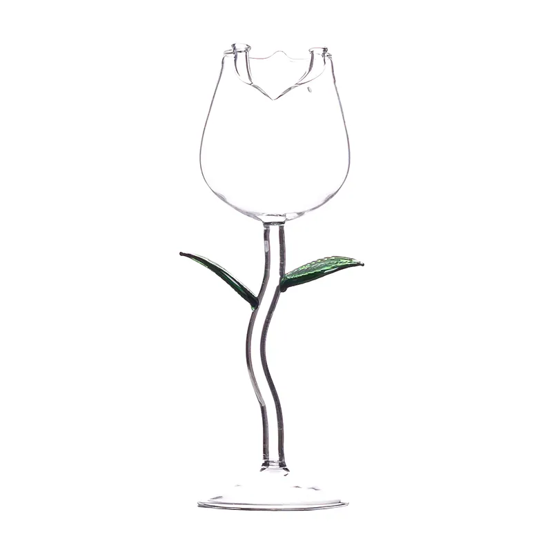 Цветная прозрачная боросиликатная Роза ручной работы, креативная стеклянная чашка для коктейльного сока красного вина