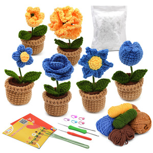 Vente en gros DIY Kit de crochet pour débutants Jouets de <span class=keywords><strong>couture</strong></span> et de tissage avec tutoriels pour succulentes de cactus simulées pour tricot de pots de plantes - Product Image 6