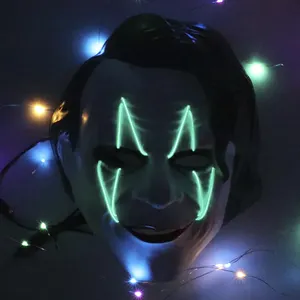 Hecho a mano zombi EL alambre máscara LED Luz de Halloween máscara de Halloween traje de fiesta brillante máscara
