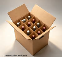 Vente en gros Boîte cadeau en carton pour bouteille de vin Boîte de papier d'expédition pour bière avec inserts Boîte de déménagement