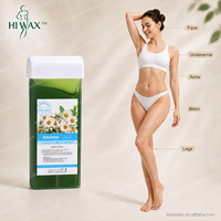 Cera Depilatoria en Roll-On de 100g con Azuleno y Miel, Personalizable con Logotipo, Cera Suave y Dura en Cartucho para Depilación de Piernas, Brazos y Cuerpo, Suministros de Belleza