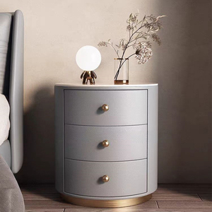 New Design Bedroom Multi-Functional 3 Drawers Bedroom Furniture Round Bedside <b>Table</b> CTG-Y03 Silent Rails Non-corrosive and - Product Image 2