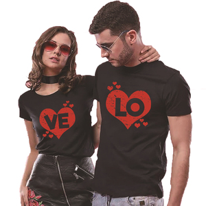 Día de San Valentín personalizado Camiseta de algodón para el amante de la venta al por mayor de alta calidad Casual romántico pareja ropa - Product Image 1