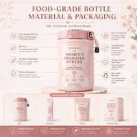 Poudre Probiotique Personnalisée pour Femmes Adultes, Marque Privée, Complément Alimentaire pour la Santé Intestinale Féminine, Sans Gluten, Végétalien, OEM ODM, Vente en Gros