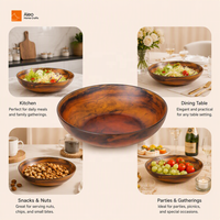 Bol à salade en résine, motif tourbillon ambré, réutilisable, durable, écologique, minimaliste, fait main, qualité alimentaire, vaisselle de table pour la maison
