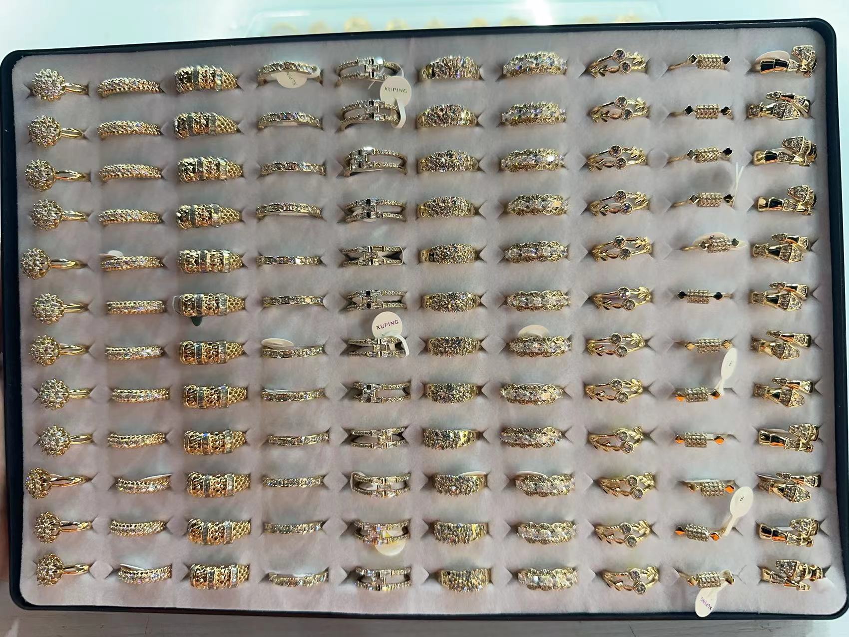 Anillo de tamaño de mezcla Chapado en 51 #18K