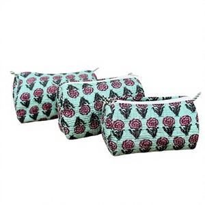 Bolsa de Cosméticos de Algodón con Estampados de Animales Vintage, Cierre de Cremallera, Bolsa de Maquillaje Portátil y Duradera, de Gran Capacidad, para Viajes - Product Image 1