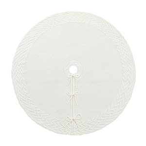 Jupe de sapin de Noël blanche en tricot chevron, 24/36/48 pouces, en <span class=keywords><strong>acrylique</strong></span>, avec collier de protection, décoration rustique pour les fêtes - Product Image 5