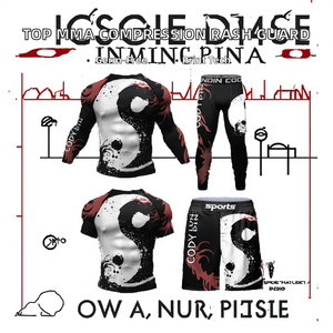 ขายส่งเสื้อรัดกล้ามเนื้อสำหรับ MMA BJJ ดีไซน์ทันสมัยสำหรับผู้ชาย ผลิตจากผ้าสแปนเด็กซ์/ไนลอน - Product Image 2