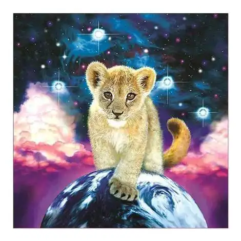G42 Birthday Gift Factory Supply Printed Canvas Tiger Square Crystal Beads 5D Diamond Painting