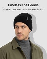 Zylioo XXL/XL/L/M/S Plus Size Heren 100% Acryl Jacquard Gebreide Muts met Boord Geribbelde Skull Cap Buiten Winter