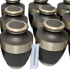 Design Round Handmade Sympathy <b>Vase</b> for Ashes metal cremation urn for adult ashes bulk adult personalized urns engraved urns - Product Image 1