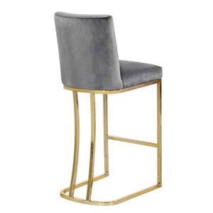Tabouret de Bar haut de gamme rembourré de velours rose, pieds en métal, mobilier moderne - Product Image 6