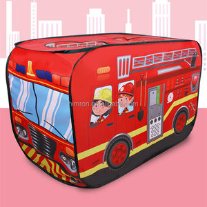 Haute qualité dessin animé <span class=keywords><strong>Camping</strong></span> enfants tente Popup Playhouse camion de pompiers tente de voiture intérieur extérieur maison de jeu autobus scolaire tente de jeu - Product Image 1