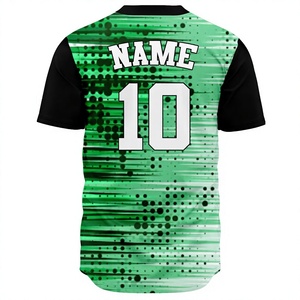 Broderie personnalisée double tricoté jeunes chemises de baseball vierges maillot de sublimation USA Softball maille bouton vers le bas maillot de baseball - Product Image 2