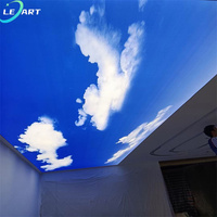 Panneau mural en PVC extensible LeArt Sky 3D avec film lumineux LED pour la décoration de salon de luxe