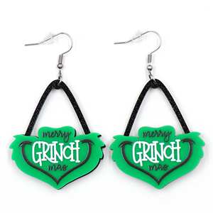 Orecchini pendenti natalizi personalizzati in acciaio inossidabile 316L gioielli in acrilico moda spedizione rapida diretta in fabbrica - Product Image 1