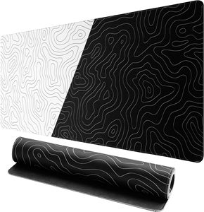 Tappetino per Mouse da Gaming ZHONGYU Bianco e Nero con Mappa Topografica 800x300cm, Spessore 3mm, Base Antiscivolo in Gomma, Resistente ai Graffi, Trasferimento Termico - Product Image 1