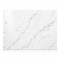 Dalle en pierre frittée 1600x3200mm, aspect marbre blanc poli avec veines grises et dorées, pour murs et sols de villas de luxe
