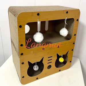 Villa de Lujo para Gatos de Doble Capa con una Puerta, Rascador de Cartón Corrugado para Gatos - Product Image 3