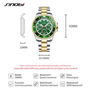 Montre-bracelet chronographe à quartz pour homme, grand cadran 43 mm, aiguille des secondes en forme d'avion, aiguilles lumineuses - Product Image 6