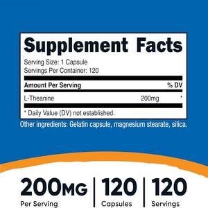 L-テアニンカプセルは睡眠を改善するために使用され、認知機能は神経を保護し、ストレスを和らげます - Product Image 3
