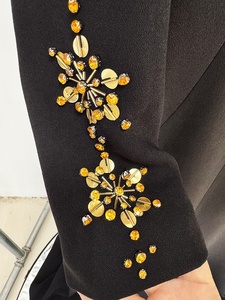 OUDINA Listo Envío Rhinestone Elegante Cena Con Cuentas Diamante Abertura frontal Cola Vestidos de noche para mujer - Product Image 4