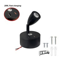 Lampe de lecture intérieure USB pour camping-car, lampe de chevet LED 3W, applique murale rotative pour camping-car, éclairage spot pour bateau et camping-car