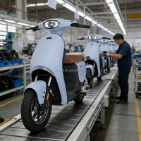 Scooter électrique classique 400W 48V 24Ah Batterie au lithium 45km/h E-Moped vintage pour adultes 75km d'autonomie Ebike