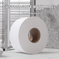 Papier toilette en rouleau jumbo 1-2 plis en pâte de bois vierge, écologique, doux et absorbant pour hôtels et toilettes publiques