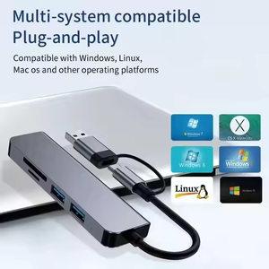 Oem 5 trong 1 USB Type-C Hợp kim nhôm Hỗ trợ TF/SD USB-C Adapter USB3.0 Docking Station Hub cho PC máy tính xách tay - Product Image 3