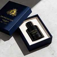 Flacon de parfum en verre personnalisé de forme géométrique 50 ml, finition mate, boîte de marque de parfum de luxe, 100 pièces MOQ