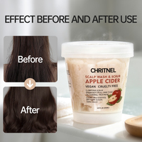Gommage capillaire au vinaigre de cidre de pomme OEM, à base de racine de Sophora Flavescens et de feuilles de Biota, nettoyant exfoliant en profondeur pour le cuir chevelu, usage professionnel en salon