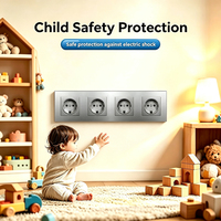 Prise murale UBARO série M, prise électrique murale en verre trempé 16A 250V avec protection enfant