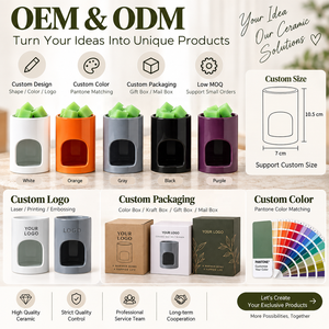 Modern Minimalist Ceramic Essential Oil Burner Cylinder Aromatherapy Fragrance Diffuser Porcelain <strong>Wax</strong> <strong>Melt</strong> <strong>Warmer</strong> for Home Decor - Product Image 5