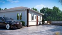 Villa préfabriquée de 93 m2 avec trois chambres, design moderne, panneaux sandwich ignifuges A1, avec carport, À VENDRE