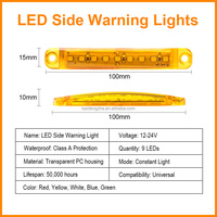 Feu de signalisation latéral pour camions Kaidengzhe 12V-24V, feu de recul de remorque de haute qualité, feu latéral de pare-chocs LED