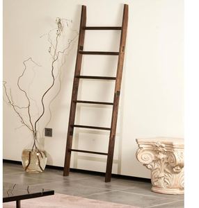 Échelle à couvertures personnalisée pour le salon, support décoratif <span class=keywords><strong>en</strong></span> <span class=keywords><strong>bois</strong></span> à 6 niveaux pour couettes, étagère murale pour chambre à coucher, porte-serviettes rustique - Product Image 1