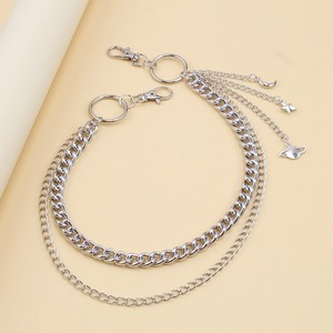 โซ่คาดเอวทรงเรขาคณิตสองชั้นแบบวงกลมสำหรับกางเกง พร้อมจี้รูปดาวและพระจันทร์ สไตล์พังก์ แฟชั่นลำลอง โซ่ประดับร่างกาย - Product Image 3