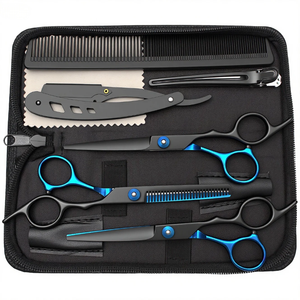 Juego de tijeras de peluquero de 6 ", Kit de texturización de adelgazamiento de corte de pelo de acero japonés con estuche de cuero, estilista profesional, salón para el hogar 1001 - Product Image 4