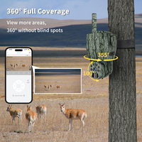 Caméra de chasse solaire 4G LTE avec rotation panoramique/inclinaison 360°, vidéo HD 1440P, capteur CMOS 4MP, étanche IP65, interphone vocal, vision nocturne 25-30M