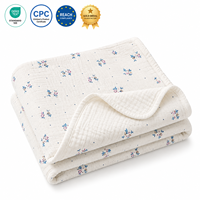 Couette pour enfant en gaze de coton pur 4 couches personnalisée, imprimé arc-en-ciel, douce, respirante, en mousseline froissée, pour berceau et chambre de bébé, vente en gros