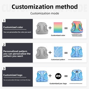 Wholesale Custom Fashionable Polyester <strong>Dog</strong> <strong>Harness</strong> Button Breathable Reflective Chest Back Strap for Cat Cross-Border <strong>Dog</strong> - Product Image 3