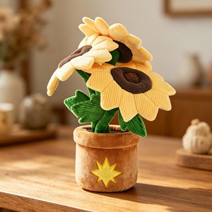 OEM ODM Plush Sunflower Potted Plant <b>Toy</b> Custom Logo <b>Stuffed</b> Sunflower Pot Ornament Home Decor <b>Soft</b> Plant Plush Gift - Product Image 4