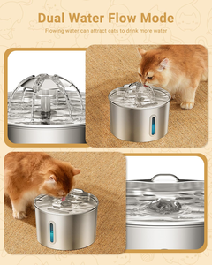 Bebedero para Gatos de Acero Inoxidable de 2.2L, Fuente Automática para Mascotas, Dispensador de Agua para Perros con Filtros de Repuesto - Product Image 3