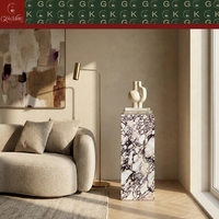 GOLDKING Meilleures ventes - Plinthe en marbre Calacatta Viola en pierre naturelle - Table d'appoint en marbre moderne de style nordique de luxe