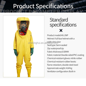 Tenue de protection chimique intégrée Haigu HG-2NP Niveau 2 en PVC étanche aux liquides <span class=keywords><strong>pour</strong></span> la réponse aux déversements chimiques - Product Image 6