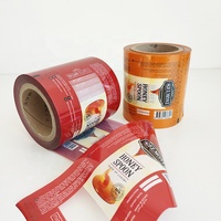 Paquets de Film d'emballage, rouleau de contenant, Flexible et automatique, laminé, avec impression personnalisée, cuillère à miel, matériaux d'emballage en plastique, 50 pièces